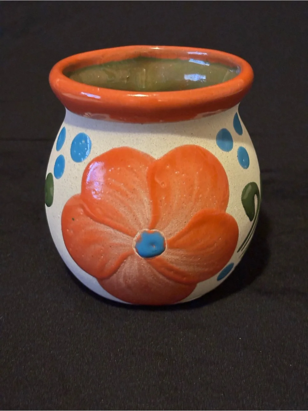Mexican Handpainted Pottery Mug.